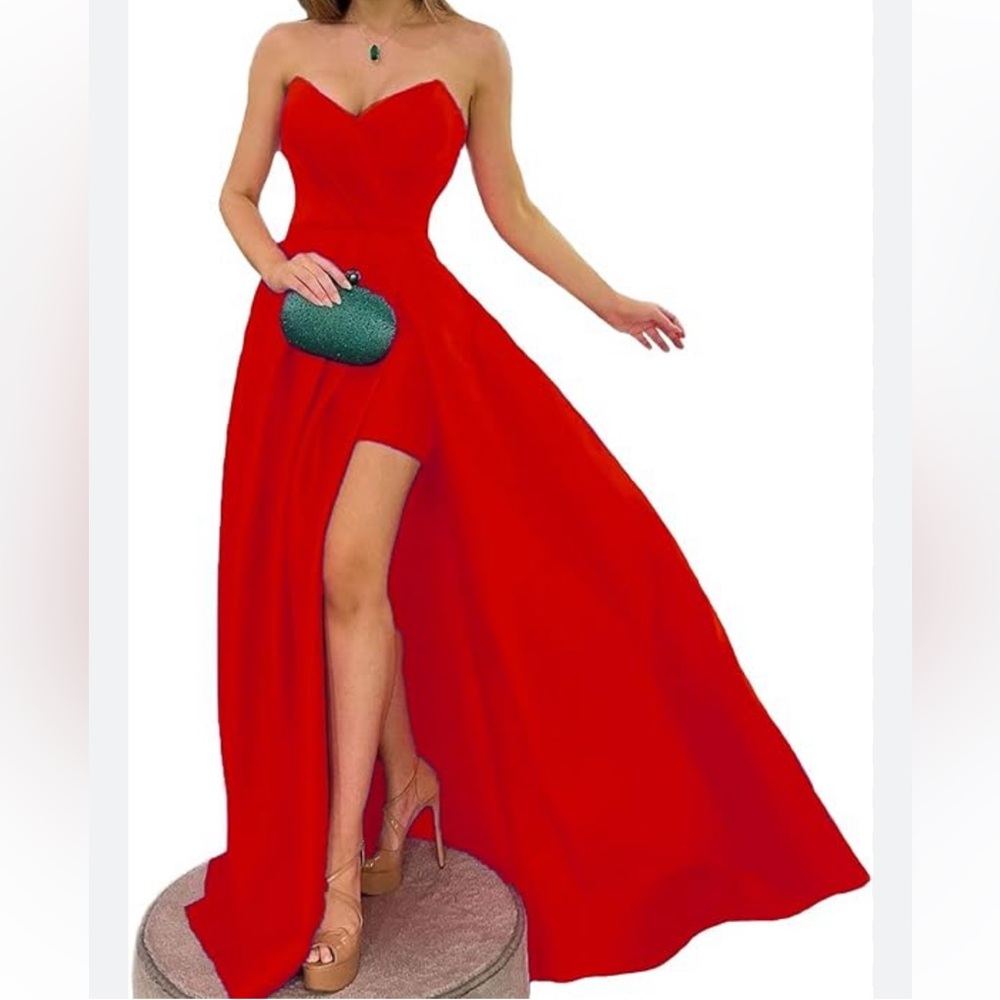 NWT Let’s Strapless Corset Back Gown Women’s Medium with pockets